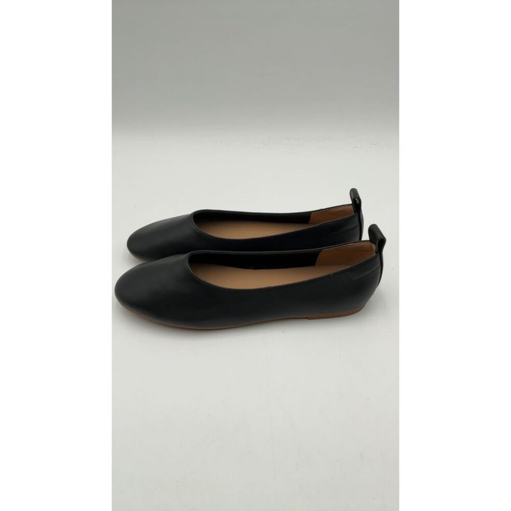 Quince Women Italian Leather Glove Ballet Flat Shoes Black 8